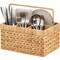 Best Choice Products Utensil Caddy w/Handle - 4 Compartments, Woven Wicker Utensil Silverware Flatware Organizer